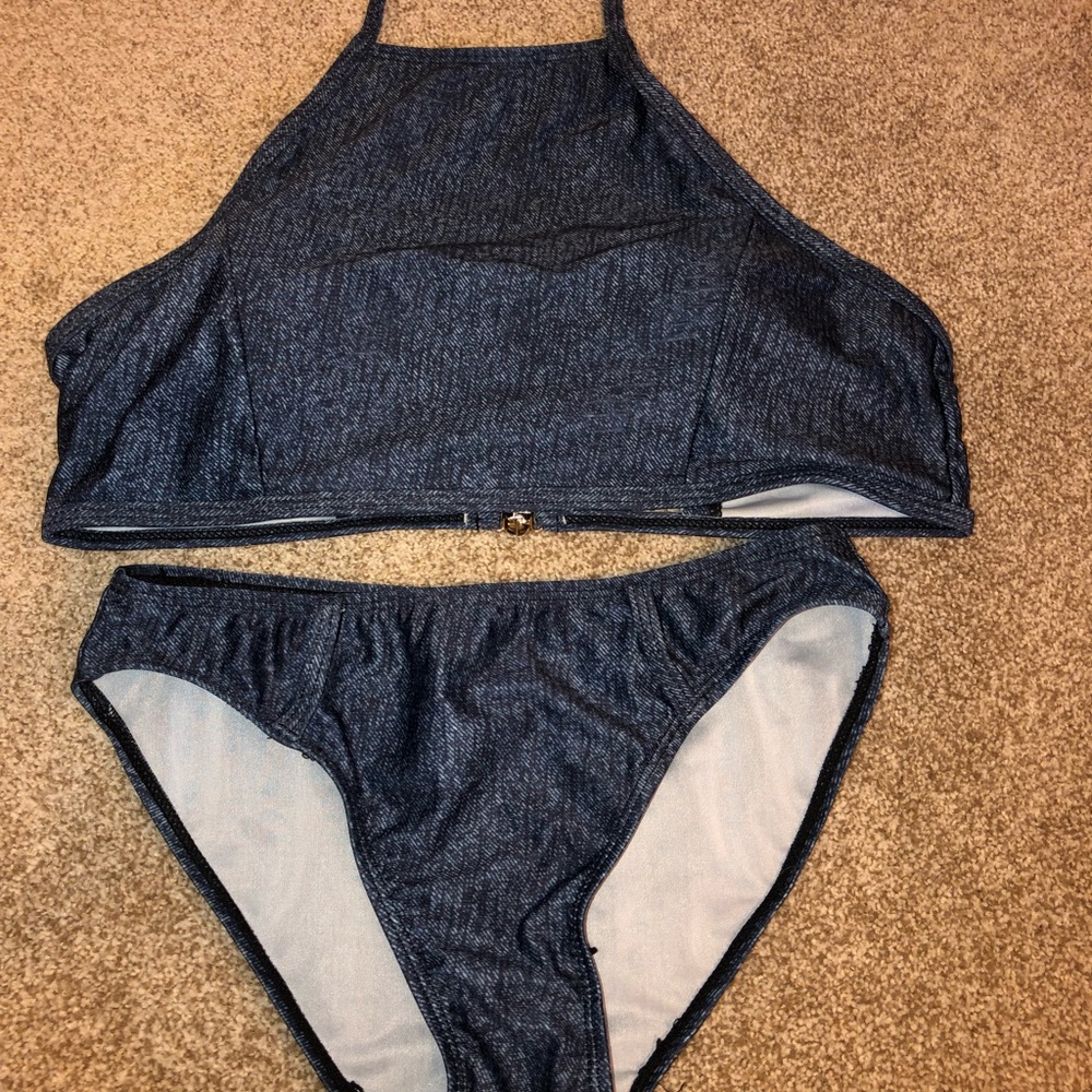 Jean halter tops swimsuit